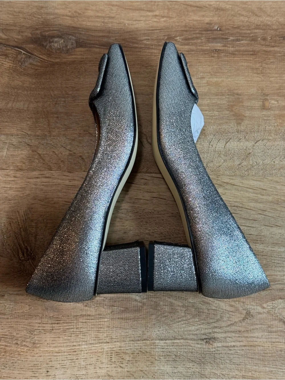 NEW TALBOTS CARLYE BUCKLE PUMPS - TEXTURED LAMÉ SIZE 8